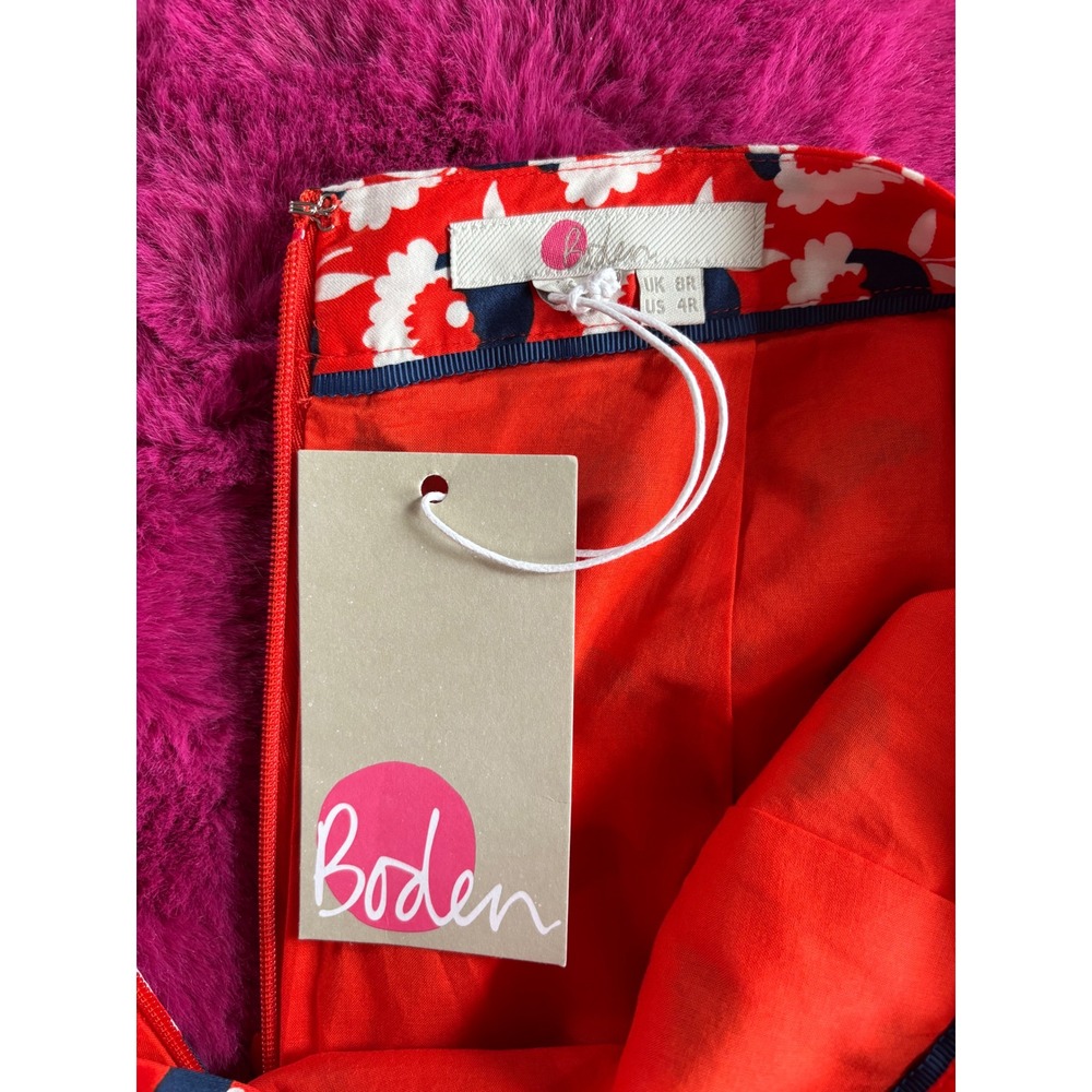NWT* Boden Thea Red Floral Tiered Maxi Skirt Womens Size 4 Cotton Boho Retro Mod - Picture 6 of 9